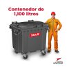 Oferta contenedor de basura con 4 ruedas y tapa marca SULO color Negro