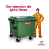 Oferta contenedor de basura con 4 ruedas y tapa marca SULO color Verde