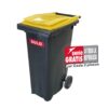 Bote de Basura de 180 Litros SULO Negro con Tapa Amarilla