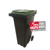 Bote de Basura de 180 Litros SULO Negro con Tapa Verde