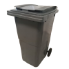 Bote de Basura de 180 Litros SULO Negro con Tapa Gris