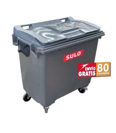 Contenedor de Basura 770 Litros SULO Gris con Tapa