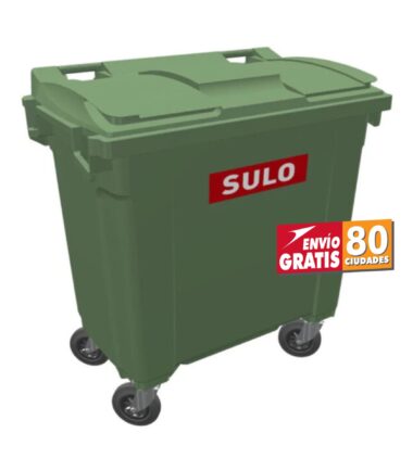 Contenedor de Basura 770 Litros SULO Verde con Tapa