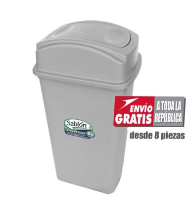 Bote de Basura Sablón de 80 Litros Gris