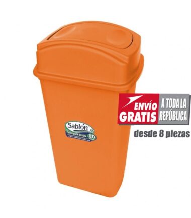 Bote de Basura Sablón de 80 Litros Naranja