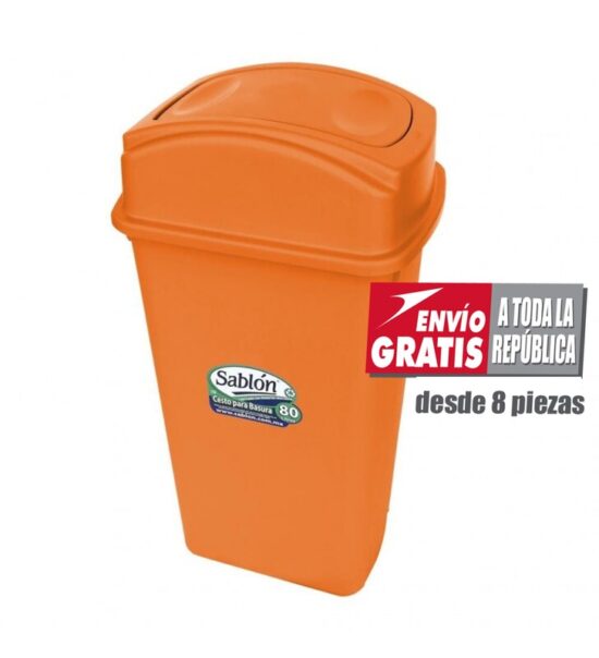 Bote de Basura Sablón de 80 Litros Naranja