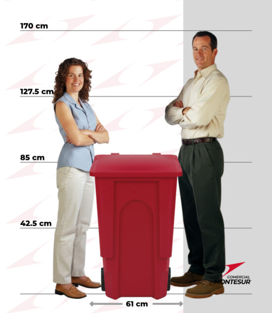 Contenedor de Rotomoldeo de 120Lts con 2 ruedas y tapa