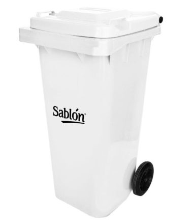 Bote de Basura de 120 litros Sablón Blanco con Tapa