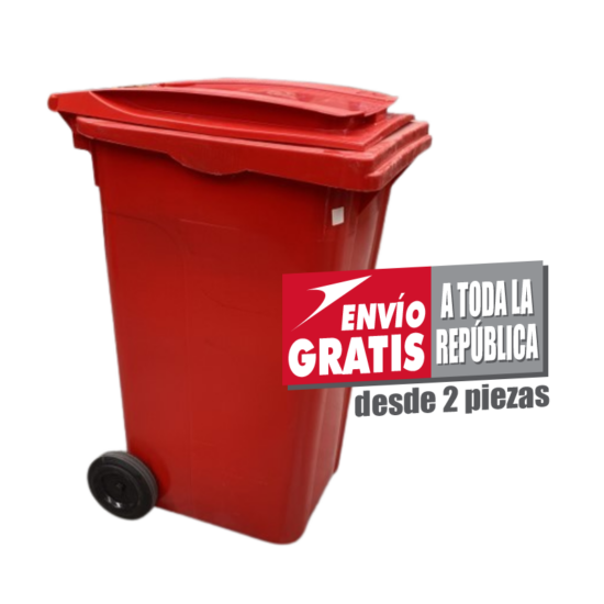 Contenedor de Basura Con Ruedas SULO 240 Litros Rojo
