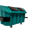 Contenedor de Basura Verde de Rotomoldeo 2000 Litros con laterales
