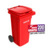 Bote de Basura de 120 Litros SULO Rojo con Tapa