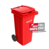 Bote de Basura de 120 Litros SULO Rojo con Tapa