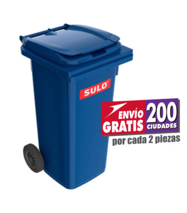 Bote de Basura de 120 Litros SULO Azul con Tapa
