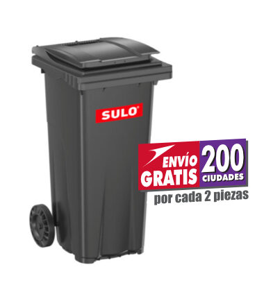 Bote de Basura de 120 Litros SULO Gris con Tapa