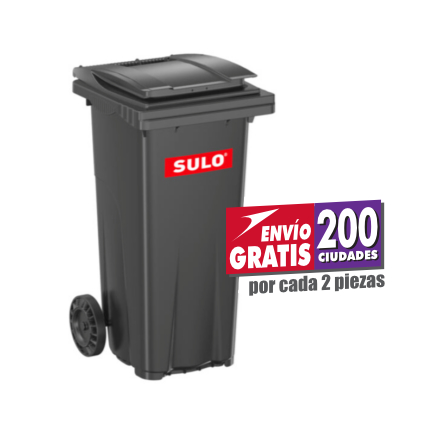 Bote de Basura de 120 Litros SULO Gris con Tapa