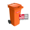 Bote de Basura de 120 Litros SULO Naranja con Tapa