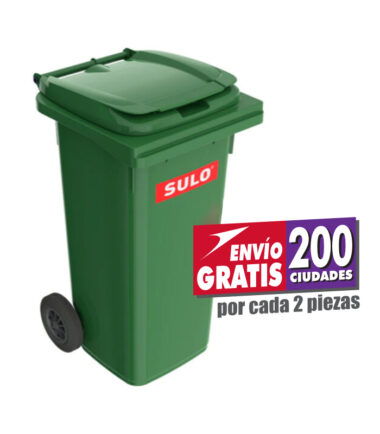 Bote de Basura SULO 120L Verde con Tapa