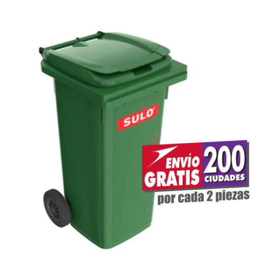 Bote de Basura SULO 120L Verde con Tapa