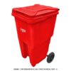 Bote de Basura 240L Sablón Rojo con Ruedas