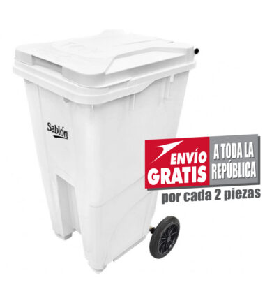 Bote de Basura 240L Sablón con Ruedas Blanco