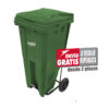 Bote de Basura de 120 litros con Pedal Sablón Verde con Tapa