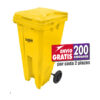 Bote de Basura de 120 litros Sablón Amarillo con Tapa