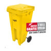 Bote de Basura de 120 litros Sablón Amarillo con Tapa