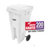 Bote de Basura de 120 litros Sablón Blanco con Tapa