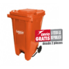 Bote de Basura 240L Sablón con Pedal Naranja