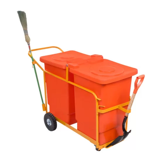 Contenedor de basura barrendero de 400 litros con estructura resistente