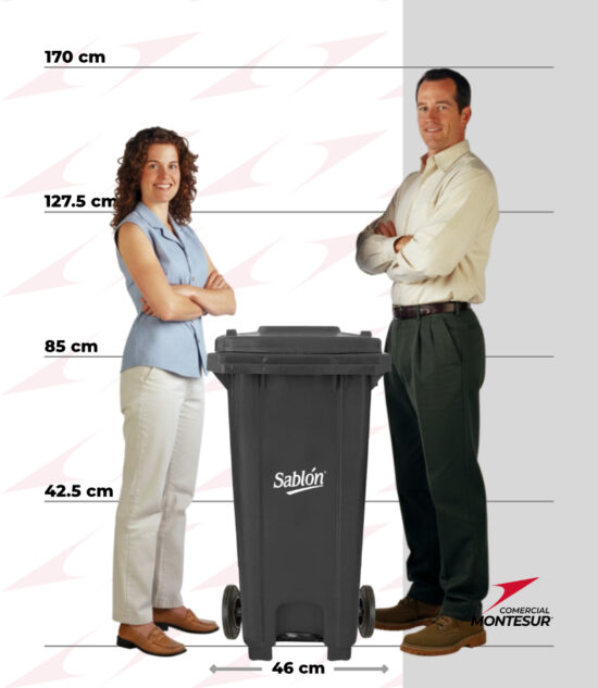 Bote de Basura de 120 litros con Pedal Sablón con Tapa