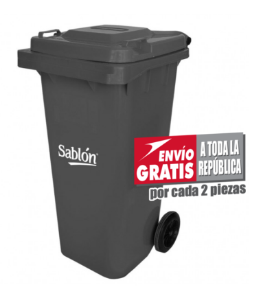 Bote de Basura de 120 litros Sablón Gris con Tapa