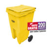 Bote de Basura Sablón 240L Amarillo 8923AM con Ruedas
