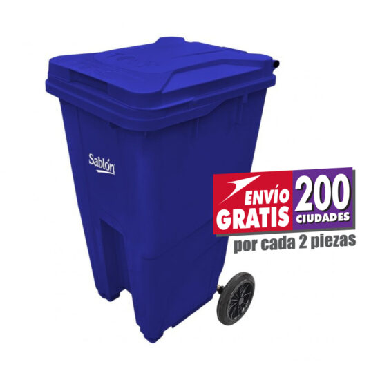 Bote de Basura Sablón 240L Azul 8927AZ con Ruedas