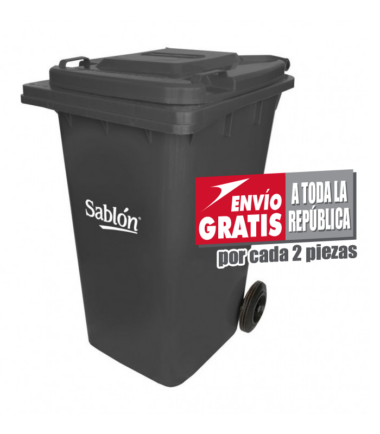 Bote de Basura 240L Sablón con Ruedas Gris