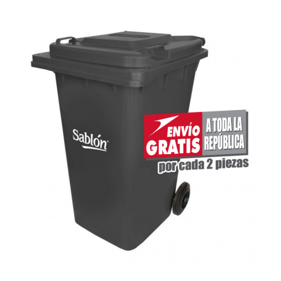 Bote de Basura 240L Sablón con Ruedas Gris