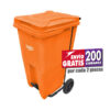 Bote de Basura Sablón 240L Naranja con Pedal 8198NA