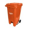 Bote de Basura 240L Sablón con Pedal Naranja