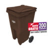 Bote de Basura Sablón 240L Café 8943CA con Ruedas