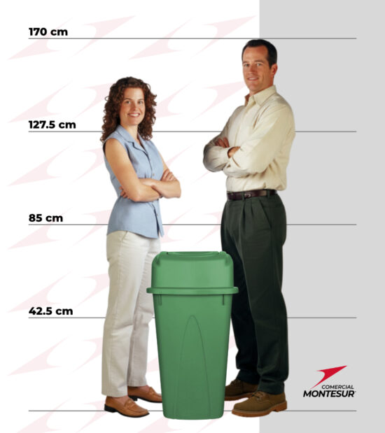 Bote de Basura 65L Sablón con Tapa Balancín Lateral