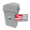 Bote de Basura 65L Sablón Gris con Tapa Balancín Lateral