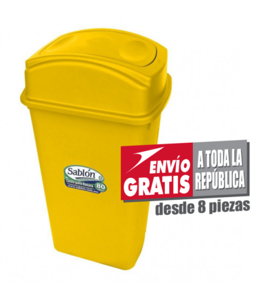 Bote de Basura Sablón de 80 Litros Amarillo