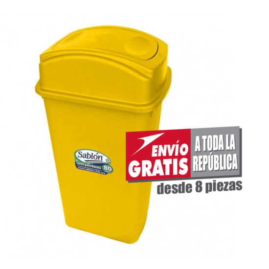Bote de Basura Sablón de 80 Litros Amarillo