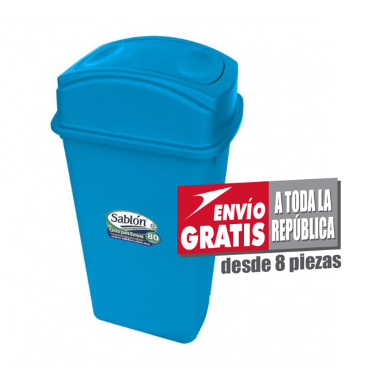 Bote de Basura Sablón de 80 Litros Azul