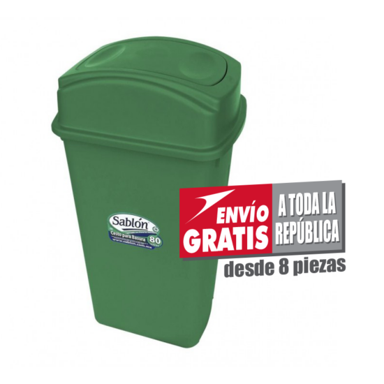 Bote de Basura Sablón de 80 Litros Verde
