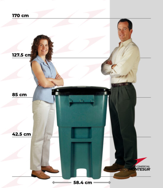 Bote de Basura con Ruedas Rubbermaid de 189 litros