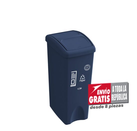 Bote de Basura Estra de 53 Litros de Material Reciclado con Tapa Vaivén