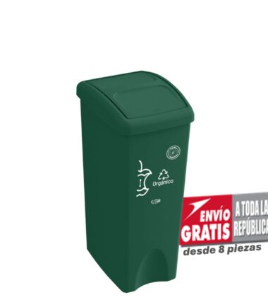 Bote de Basura Estra de 53 Litros de Material Reciclado con Tapa Vaivén