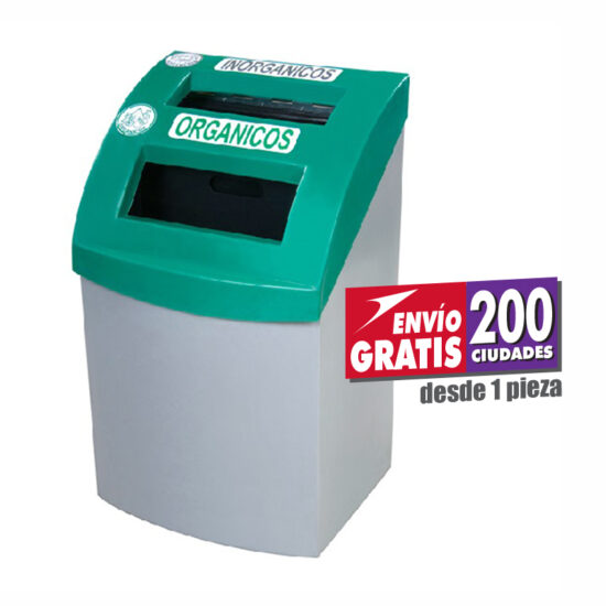 Papelera Ideal Doble para separación de residuos con copete personalizable