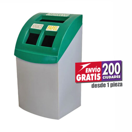 Estación de separación de basura de tres divisiones con tapa